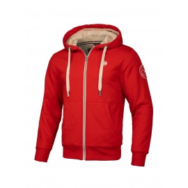 Hooded Zip Sherpa Ruffin Red